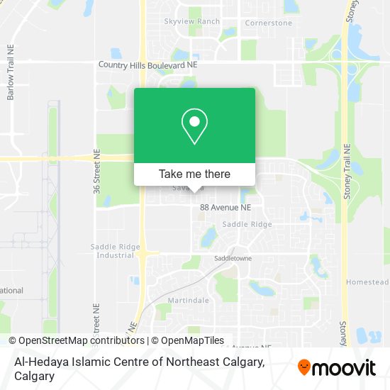Al-Hedaya Islamic Centre of Northeast Calgary map
