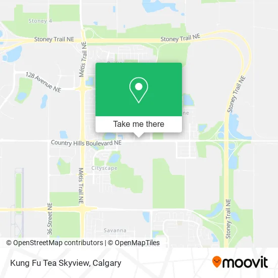 Kung Fu Tea Skyview map