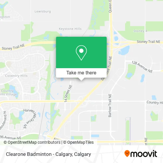 Clearone Badminton - Calgary map