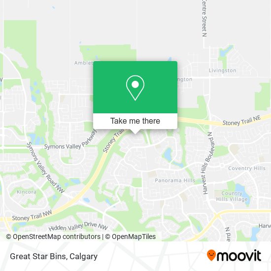 Great Star Bins map