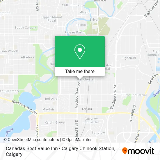 Canadas Best Value Inn - Calgary Chinook Station map