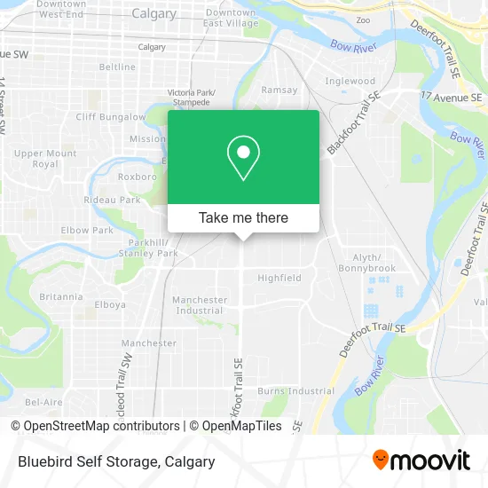 Bluebird Self Storage map