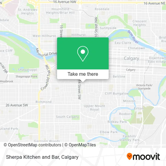 Sherpa Kitchen and Bar map