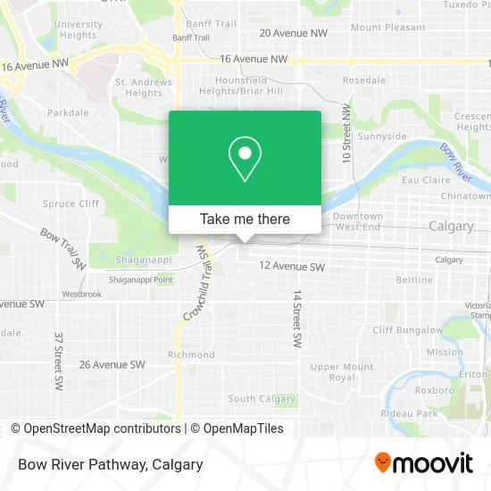 Bow River Pathway map