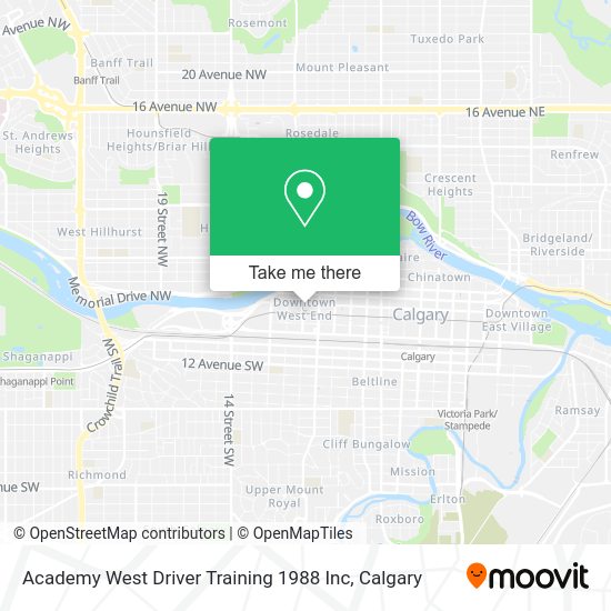 Academy West Driver Training 1988 Inc map