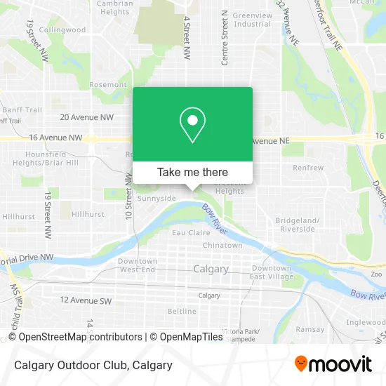 Calgary Outdoor Club map