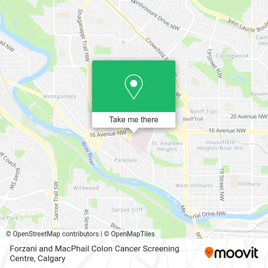 Forzani and MacPhail Colon Cancer Screening Centre map