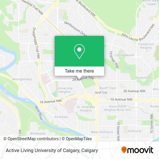 Active Living University of Calgary map