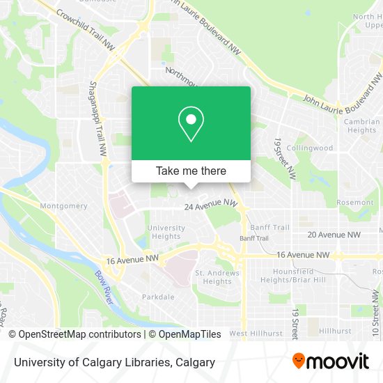 University of Calgary Libraries map