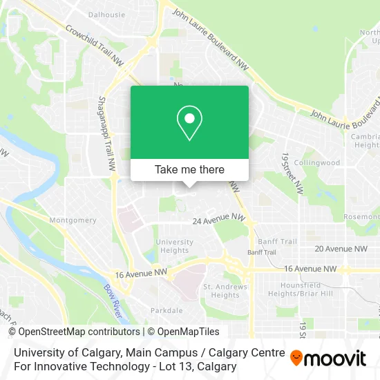 University of Calgary, Main Campus / Calgary Centre For Innovative Technology - Lot 13 map