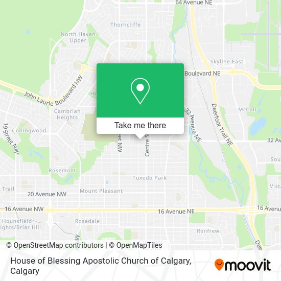 House of Blessing Apostolic Church of Calgary map