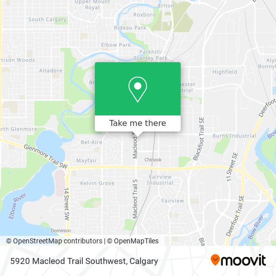 5920 Macleod Trail Southwest map