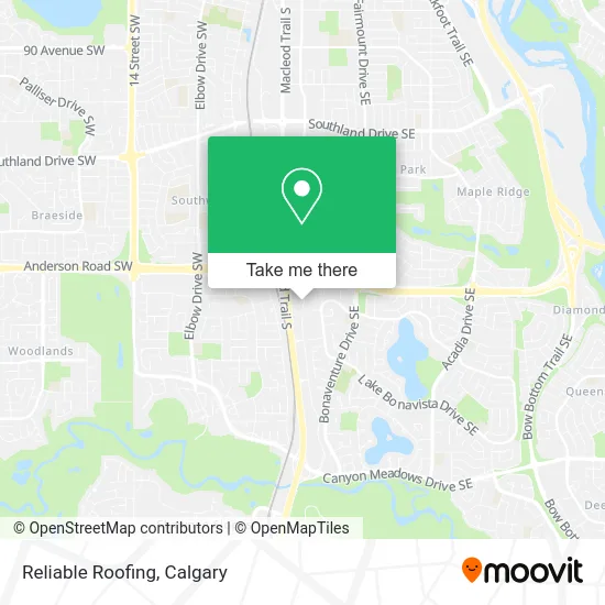 Reliable Roofing map