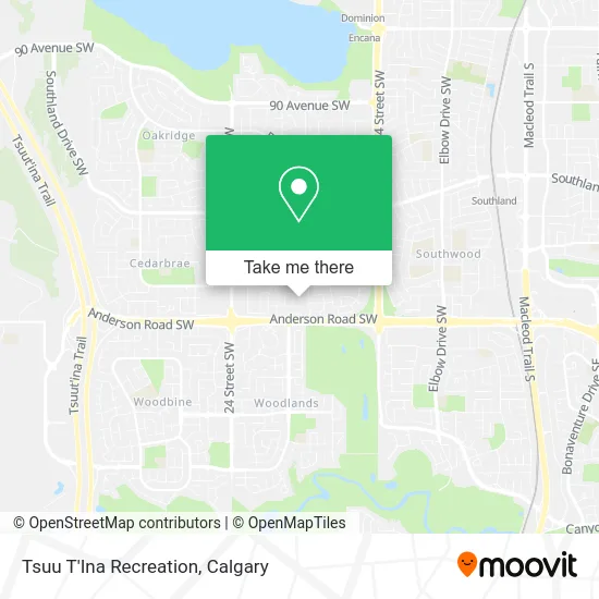 Tsuu T'Ina Recreation map