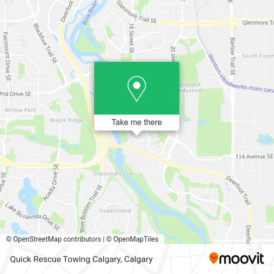 Quick Rescue Towing Calgary map