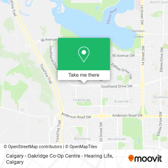 Calgary - Oakridge Co-Op Centre - Hearing Life map