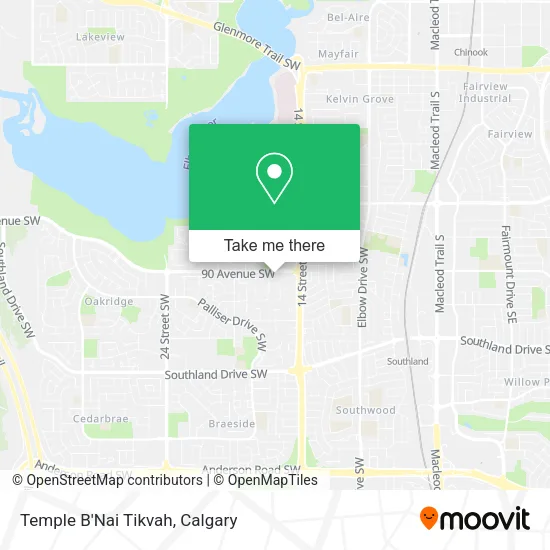 Temple B'Nai Tikvah map