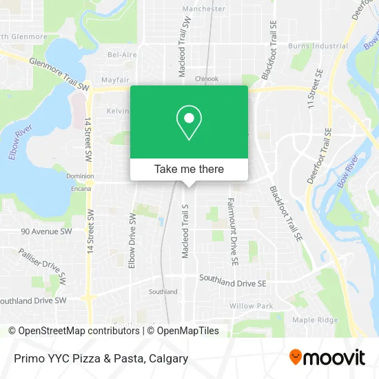 Primo YYC Pizza & Pasta map
