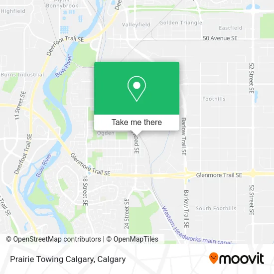Prairie Towing Calgary map