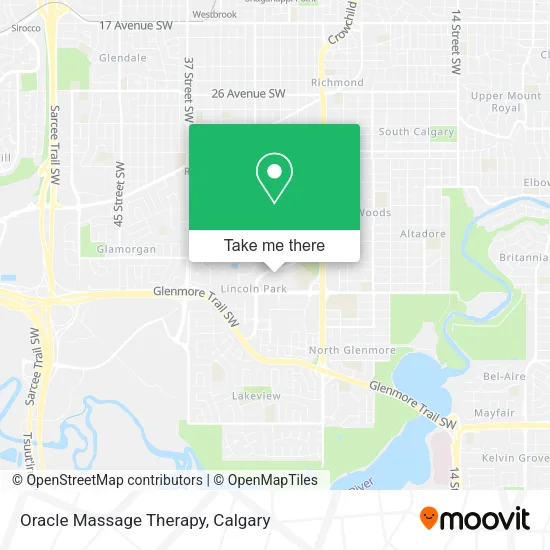 Oracle Massage Therapy map