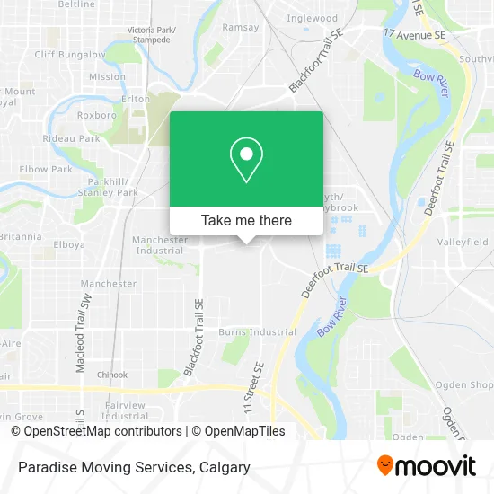 Paradise Moving Services map