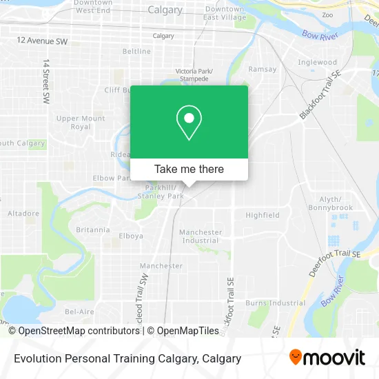 Evolution Personal Training Calgary map