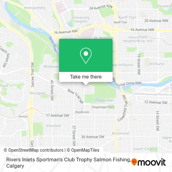 Rivers Inlets Sportman's Club Trophy Salmon Fishing map