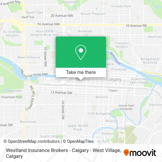 Westland Insurance Brokers - Calgary - West Village map