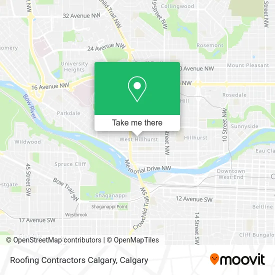 Roofing Contractors Calgary map