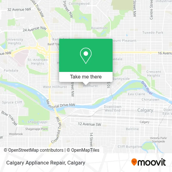 Calgary Appliance Repair map