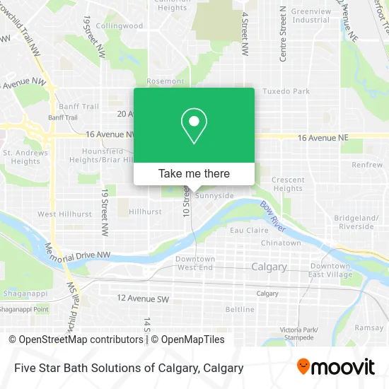 Five Star Bath Solutions of Calgary map