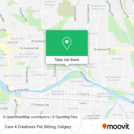 Care 4 Creatures Pet Sitting map