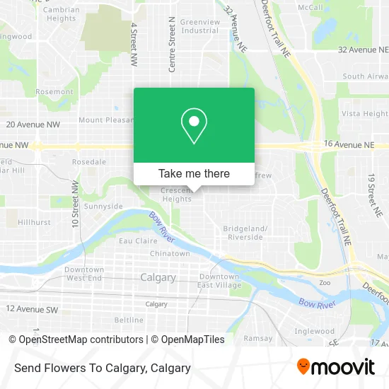 Send Flowers To Calgary map