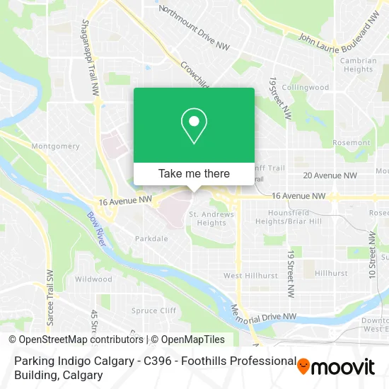 Parking Indigo Calgary - C396 - Foothills Professional Building map
