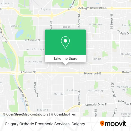 Calgary Orthotic Prosthetic Services map