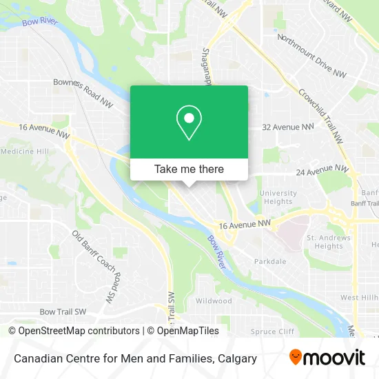 Canadian Centre for Men and Families map