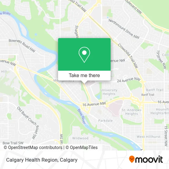 Calgary Health Region map