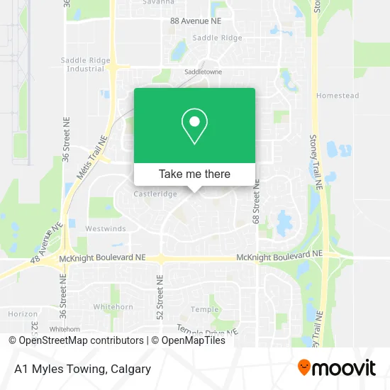A1 Myles Towing map