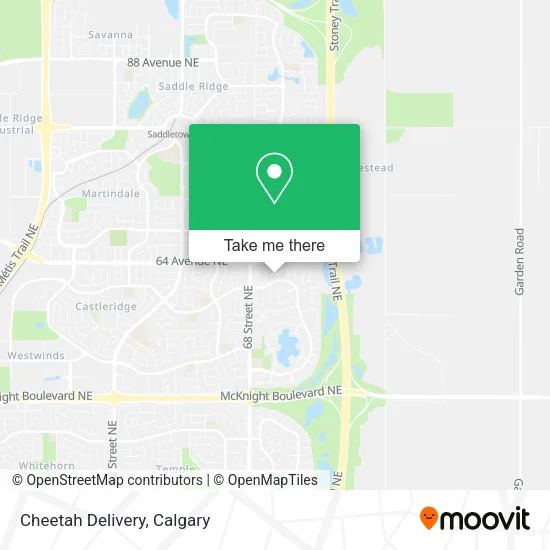 Cheetah Delivery map