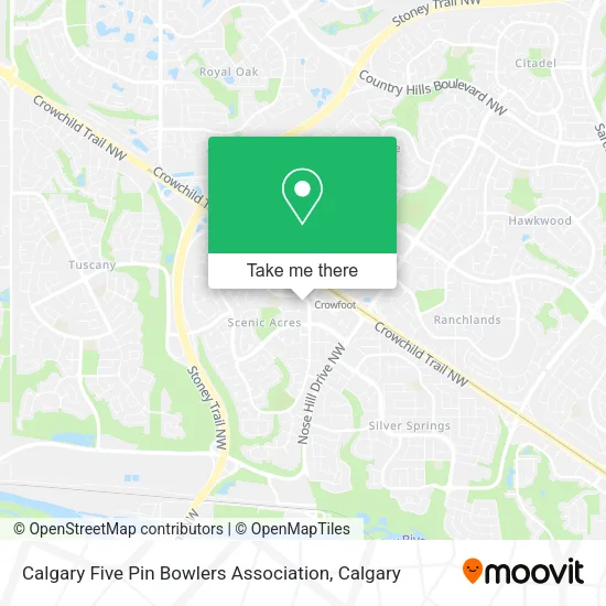 Calgary Five Pin Bowlers Association map