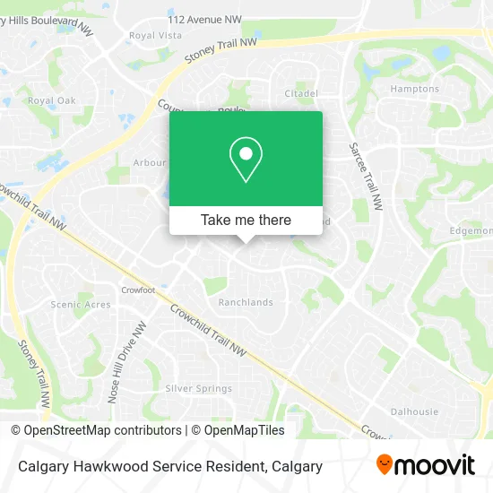 Calgary Hawkwood Service Resident map