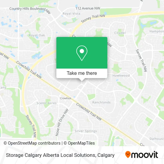 Storage Calgary Alberta Local Solutions map