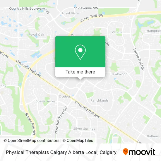 Physical Therapists Calgary Alberta Local map
