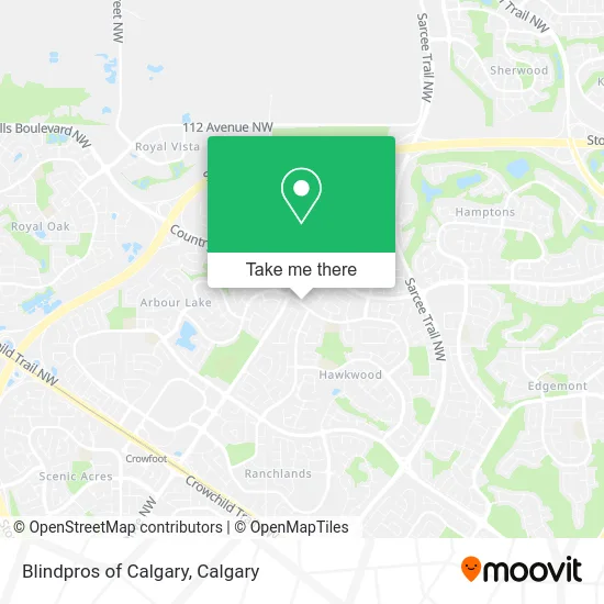 Blindpros of Calgary map