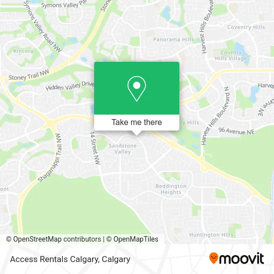 Access Rentals Calgary map