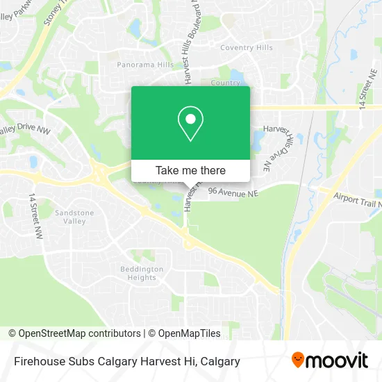 Firehouse Subs Calgary Harvest Hi map
