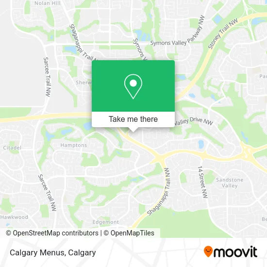 Calgary Menus map