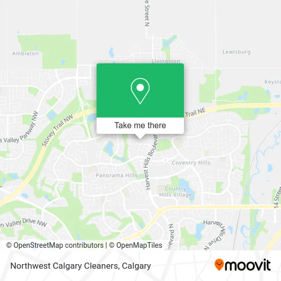Northwest Calgary Cleaners map