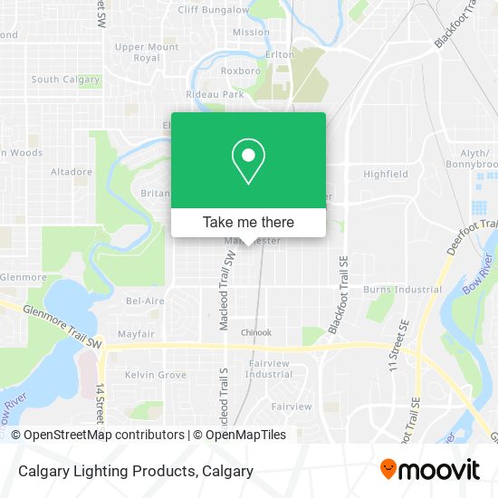 Calgary Lighting Products map