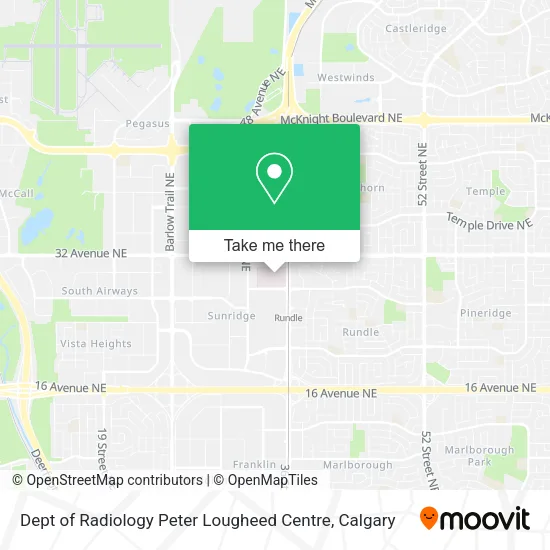 Dept of Radiology Peter Lougheed Centre map